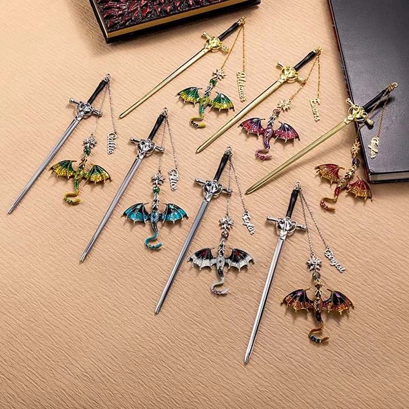 Customized Personalized Dragon Sword Pearl Star Fantasy Bookmark - Canvasgiftco
