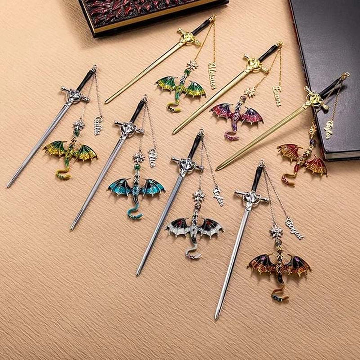 Customized Personalized Dragon Sword Pearl Star Fantasy Bookmark - Canvasgiftco