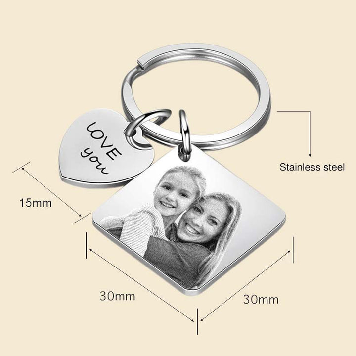 Customized Photo Keychain Photo - Canvasgiftco