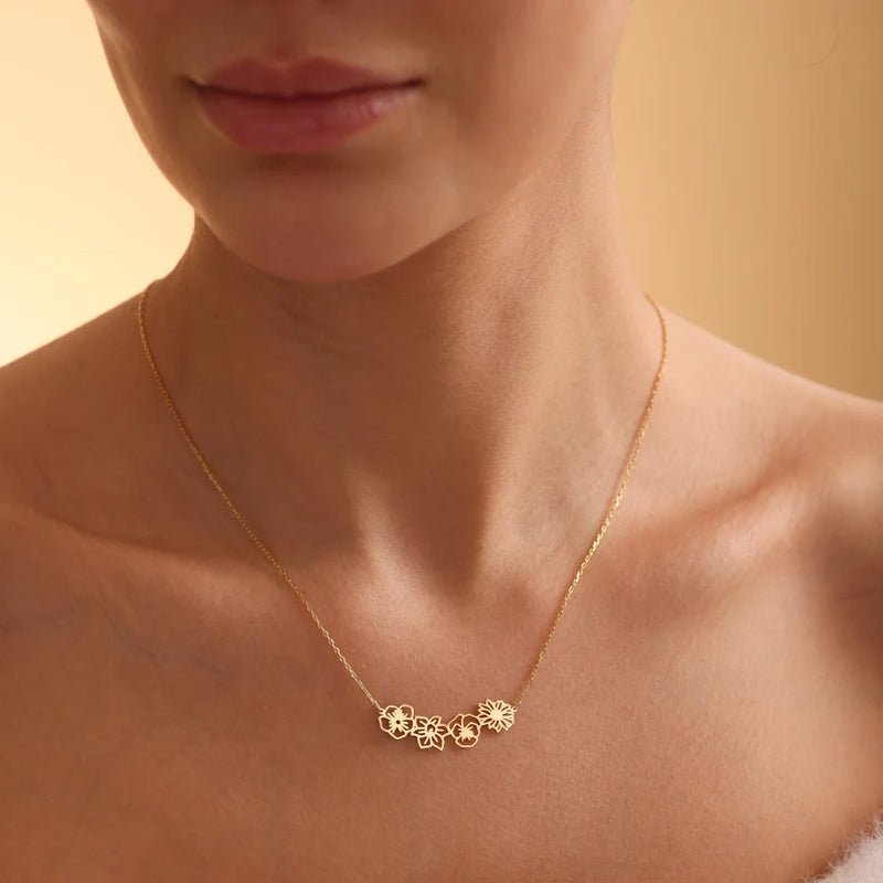 Dainty Birth Flower Necklace - Canvasgiftco