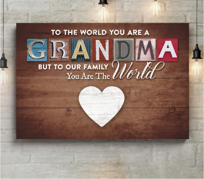 You Are The World Custom Names Canvas For Mom