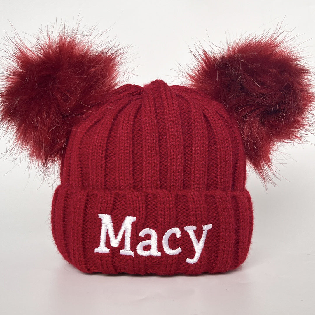 Personalized Embroidery Kid Pom Pom Hat