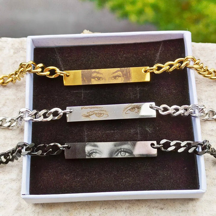 【Engraving】Custom Couple Eyes Necklace - Canvasgiftco