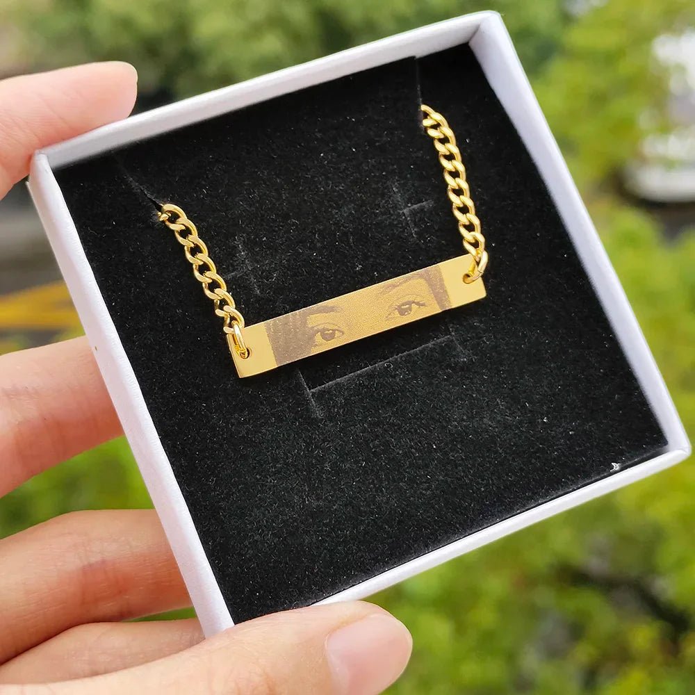 【Engraving】Custom Couple Eyes Necklace - Canvasgiftco