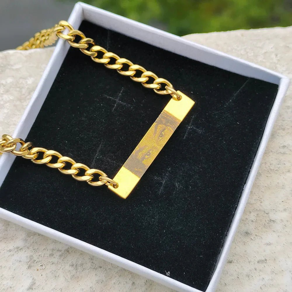 【Engraving】Custom Couple Eyes Necklace - Canvasgiftco