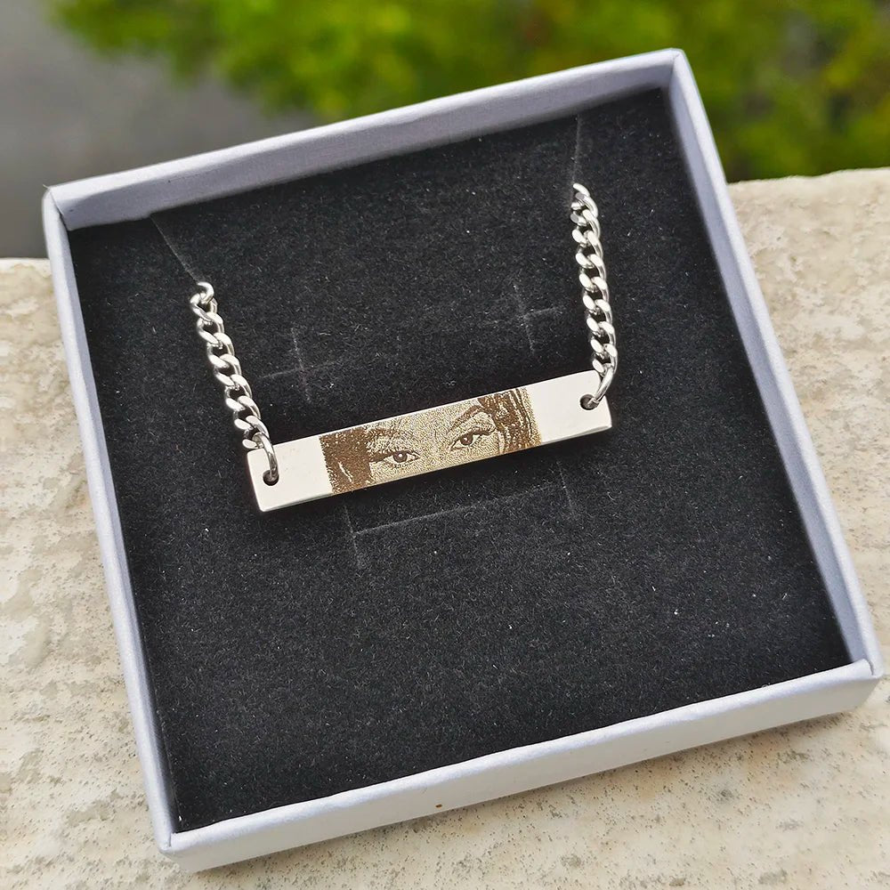 【Engraving】Custom Couple Eyes Necklace - Canvasgiftco