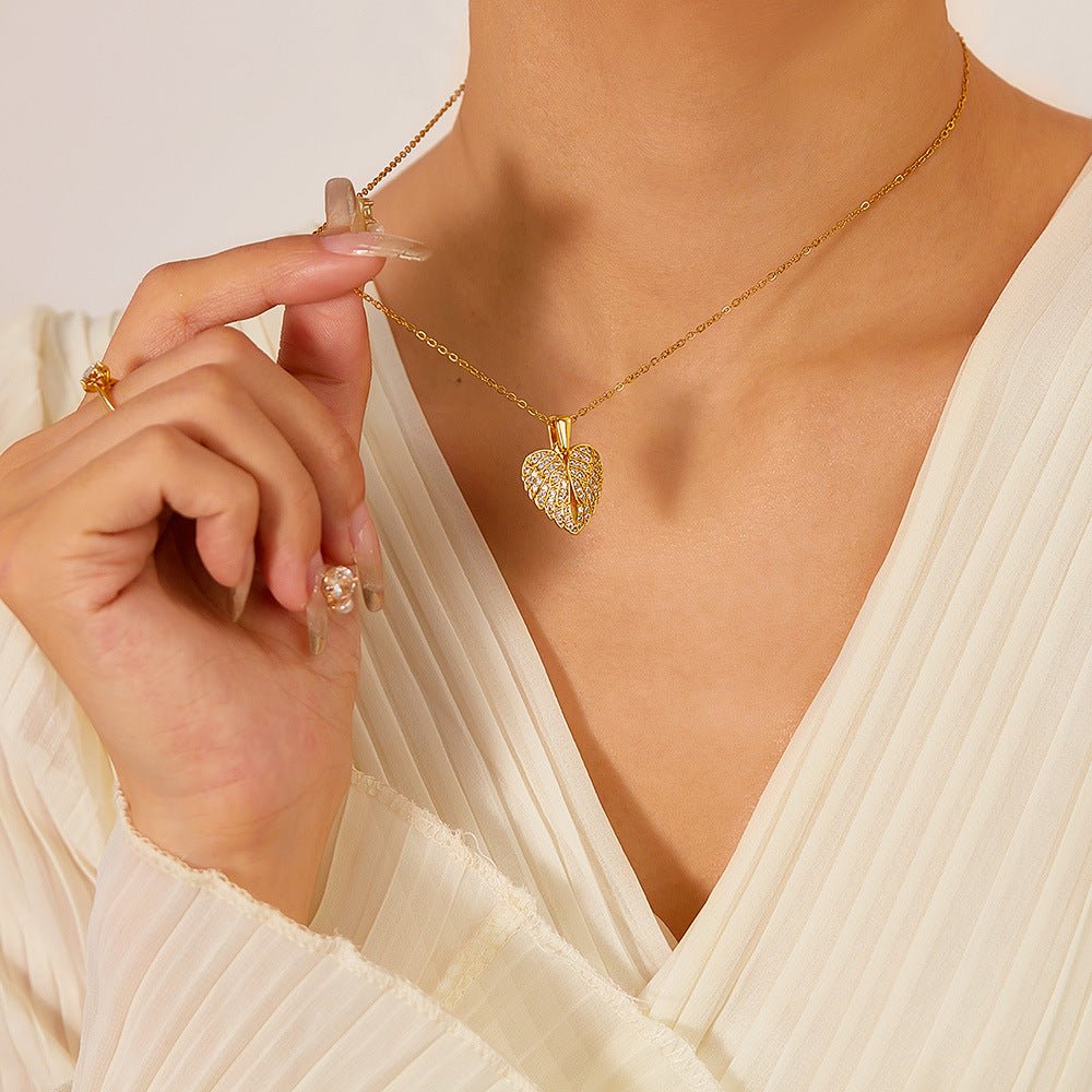 [Eternal Guardian] Angel Wings Memorial Necklace with Hidden Name - Canvasgiftco