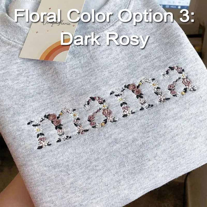🌸 Everbloom - Embroidered Floral Mama Sweatshirt for Mom & Grandma - Canvasgiftco