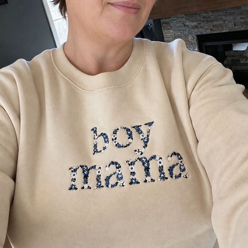 🌸 Everbloom - Embroidered Floral Mama Sweatshirt for Mom & Grandma - Canvasgiftco