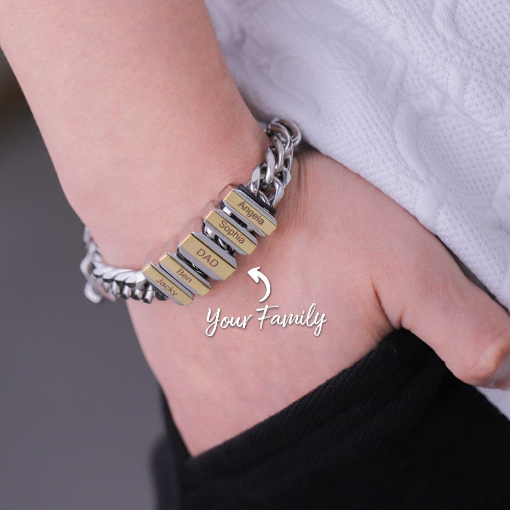 Father's Day Personalized Cuban Chain Bracelet