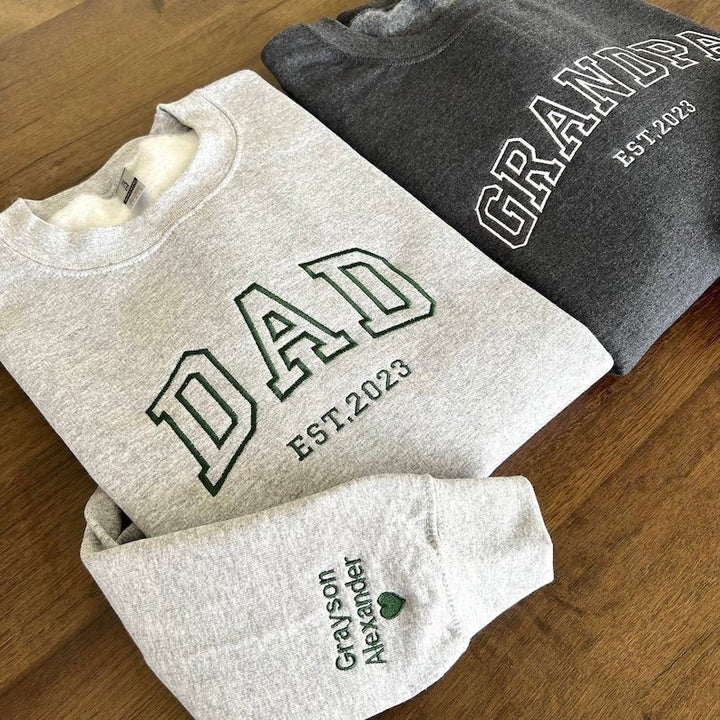 Father's Day Custom Embroidered Sweatshirt - Canvasgiftco