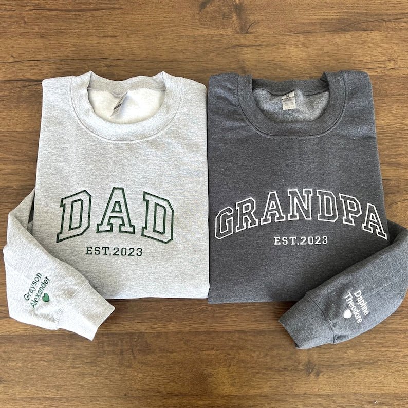 Father's Day Custom Embroidered Sweatshirt - Canvasgiftco