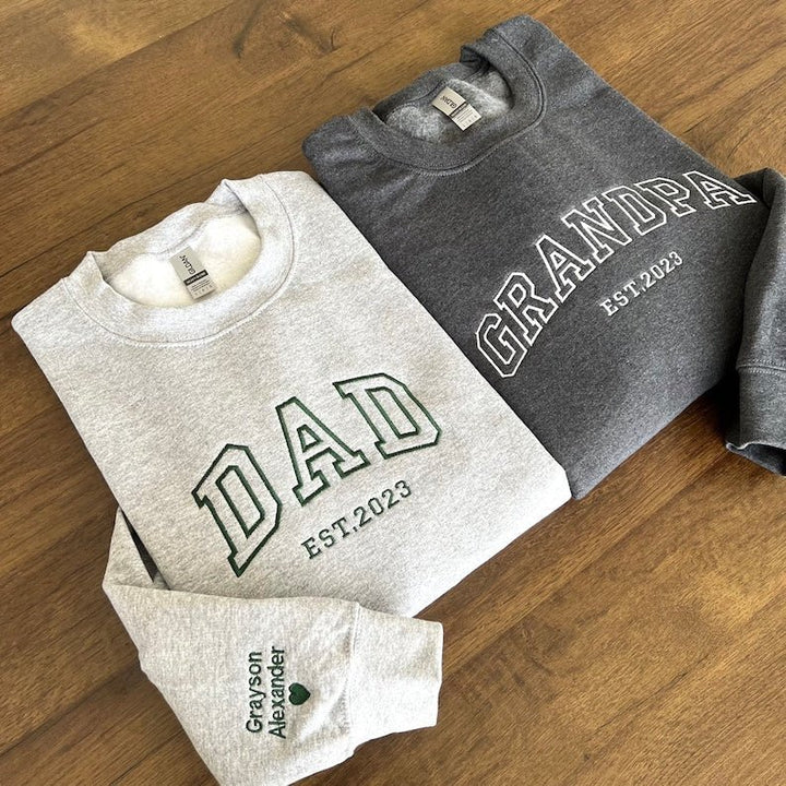 Father's Day Custom Embroidered Sweatshirt - Canvasgiftco