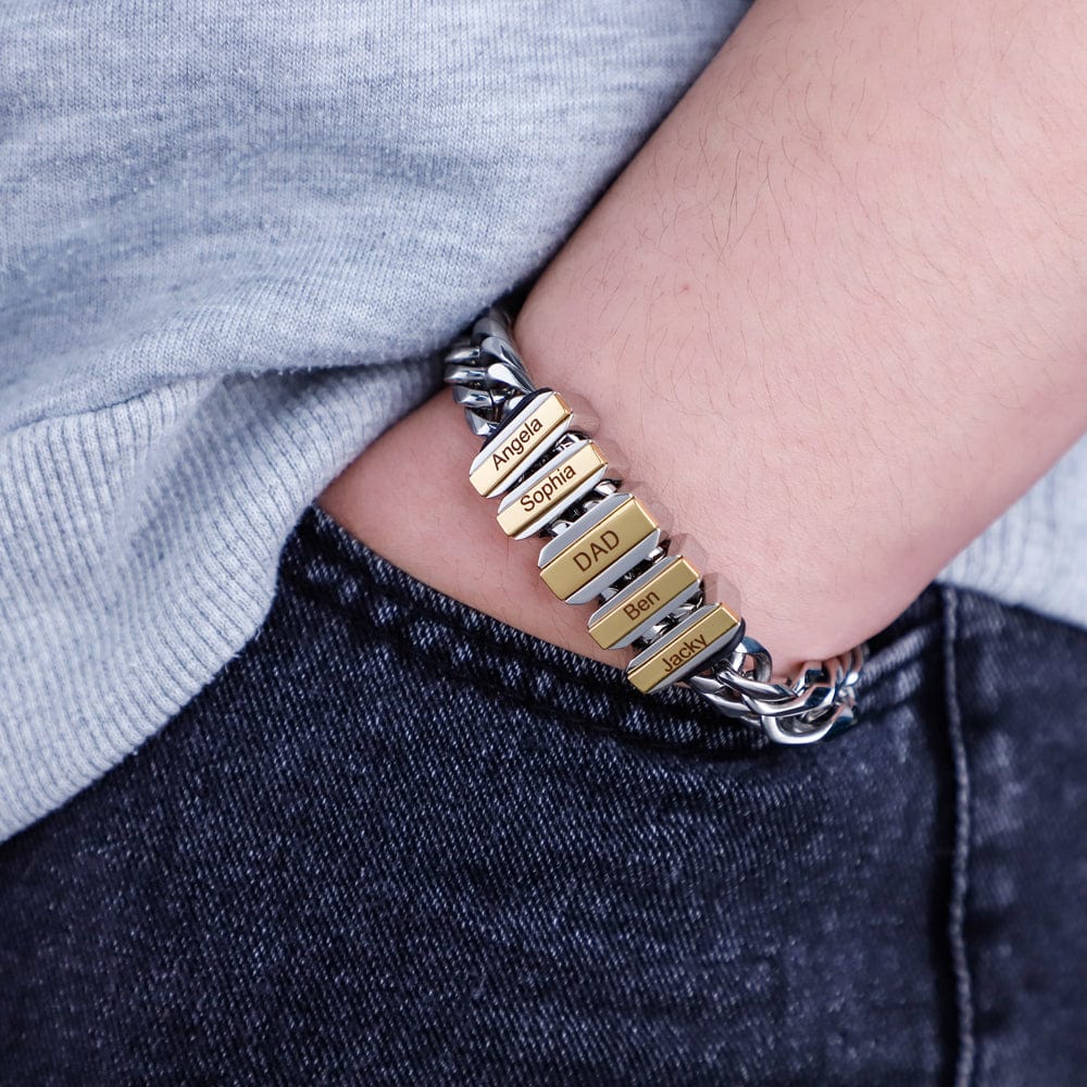 Father's Day Personalized Cuban Chain Bracelet - Canvasgiftco