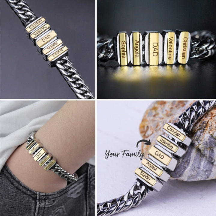 Father's Day Personalized Cuban Chain Bracelet - Canvasgiftco