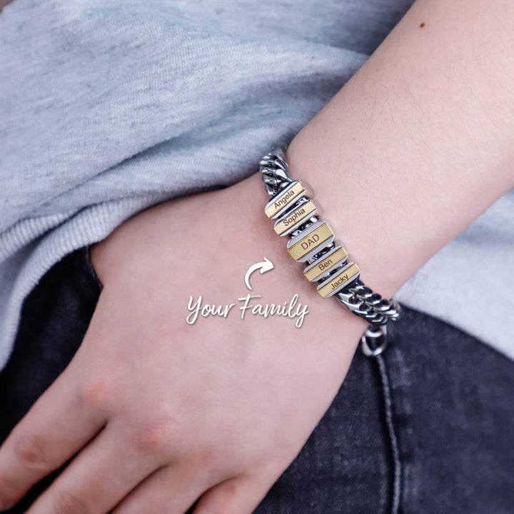 Father's Day Personalized Cuban Chain Bracelet - Canvasgiftco