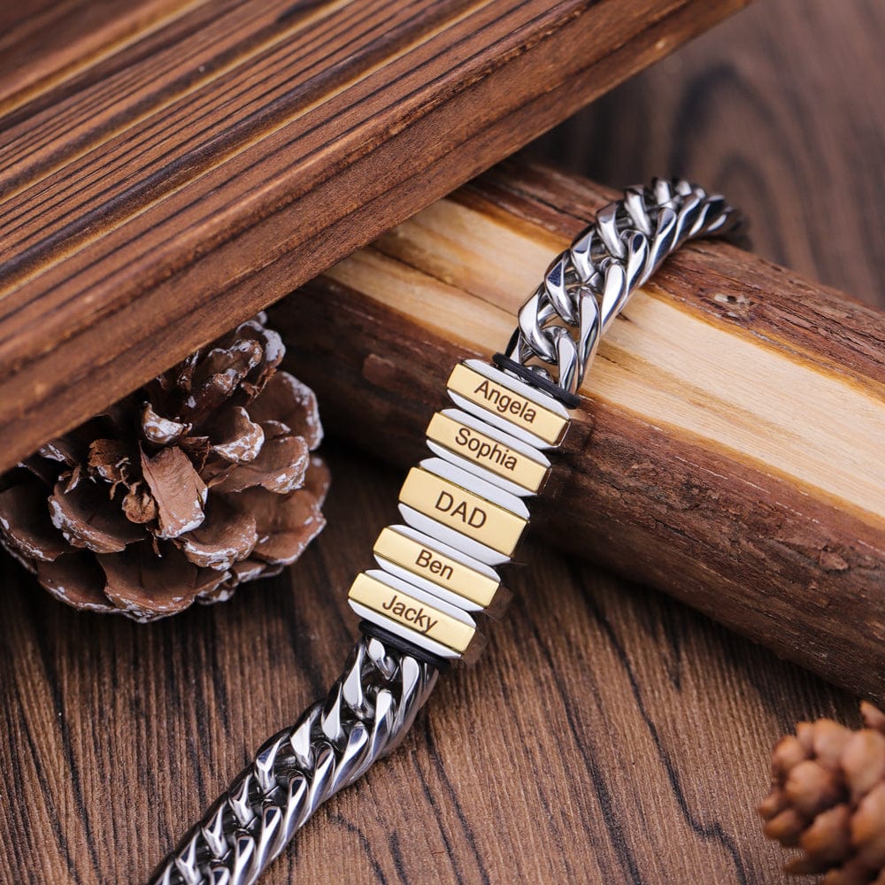 Father's Day Personalized Cuban Chain Bracelet - Canvasgiftco