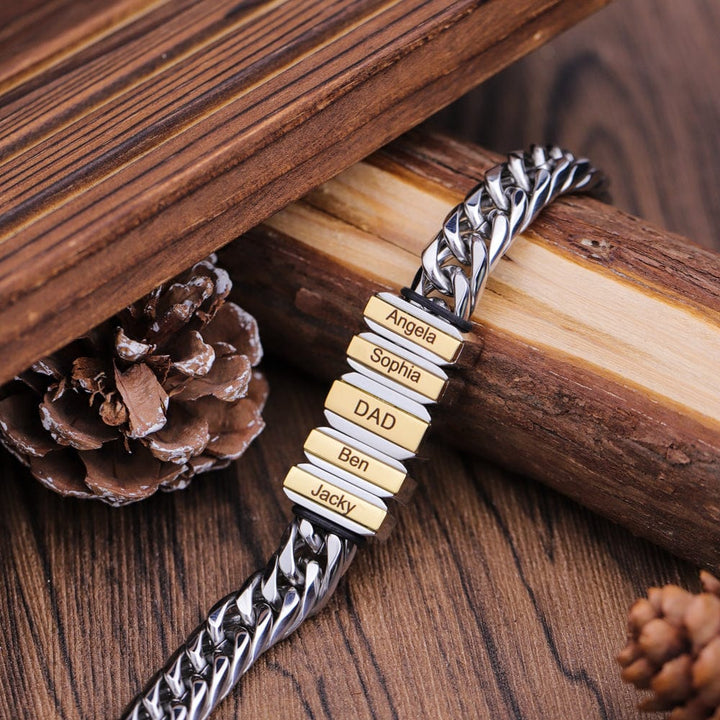 Father's Day Personalized Cuban Chain Bracelet - Canvasgiftco