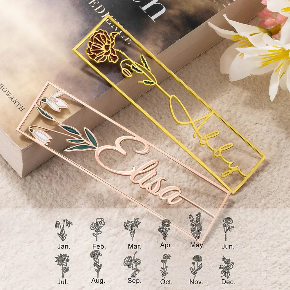 Customized Birthday Flower Name Bookmark