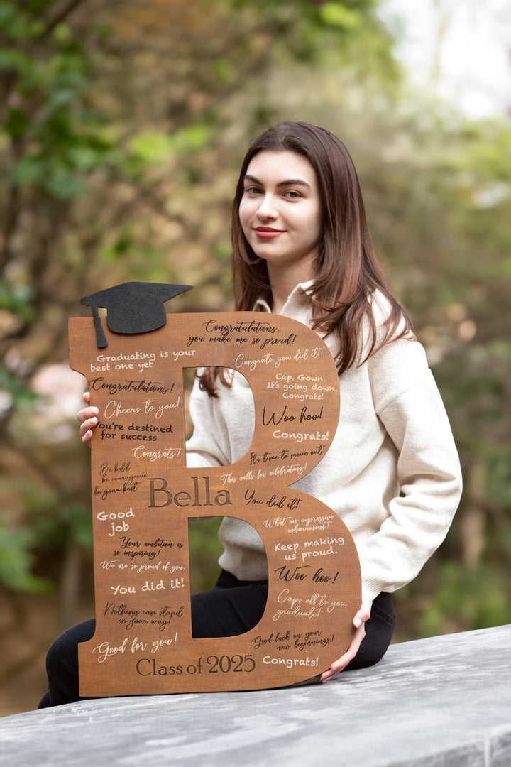Graduation Sign Class of 2026, Graduation Guest Book Alternative, Personalized Wooden Sign, Graduation Party Sign Letter Guestbook - Canvasgiftco