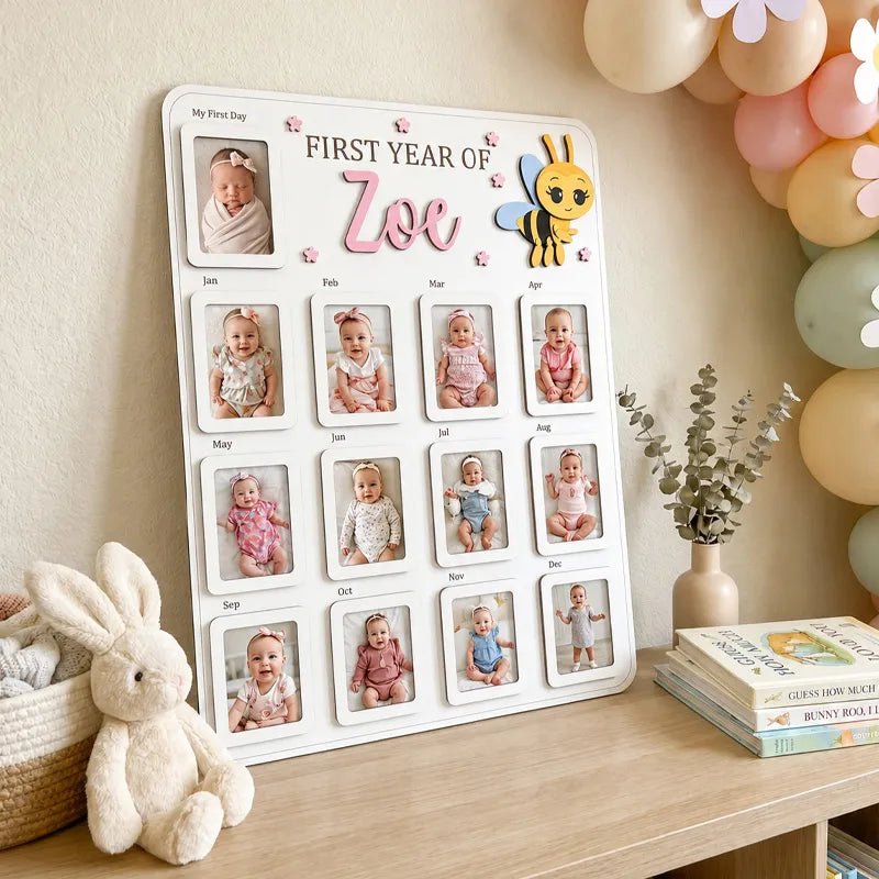 Honey Bee – Personalized Baby’s First Year Photo Frame - Canvasgiftco