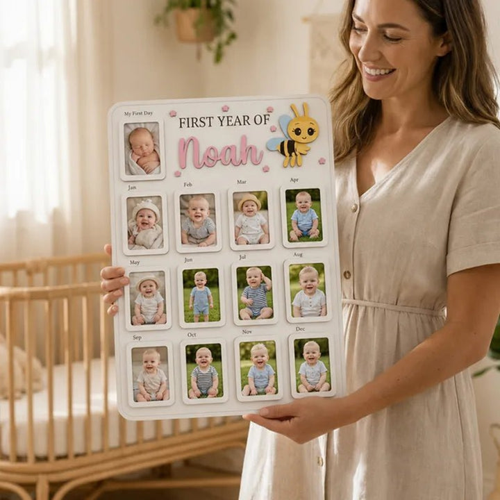 Honey Bee – Personalized Baby’s First Year Photo Frame - Canvasgiftco