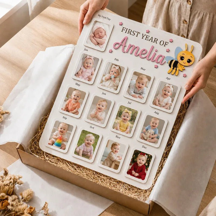 Honey Bee – Personalized Baby’s First Year Photo Frame - Canvasgiftco