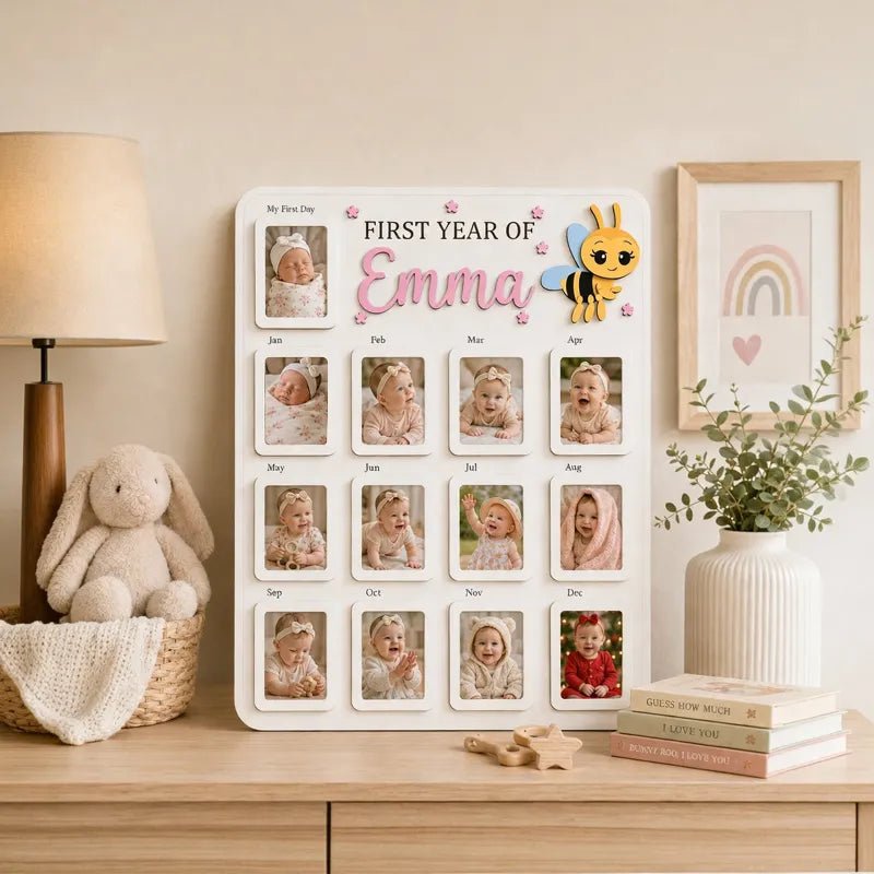 Honey Bee – Personalized Baby’s First Year Photo Frame - Canvasgiftco