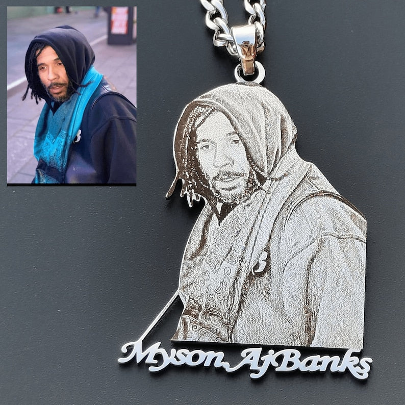 Custom Photo Engraved Pendant Necklace