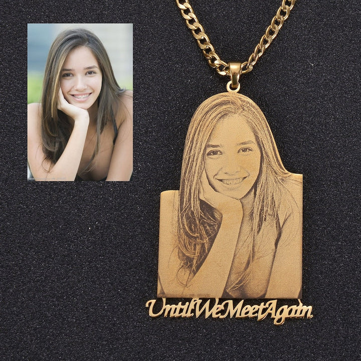 Custom Photo Engraved Pendant Necklace