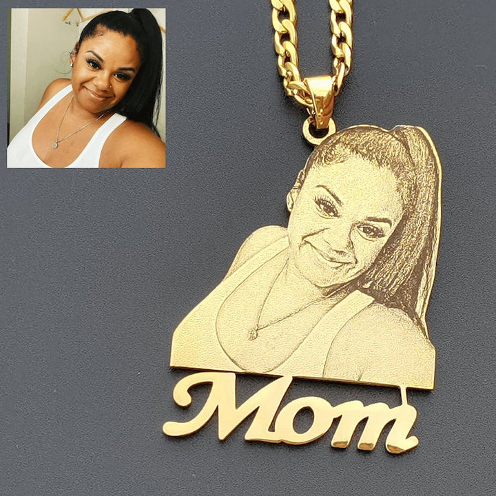 Custom Photo Engraved Pendant Necklace