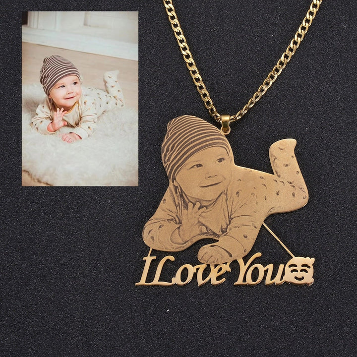 Custom Photo Engraved Pendant Necklace