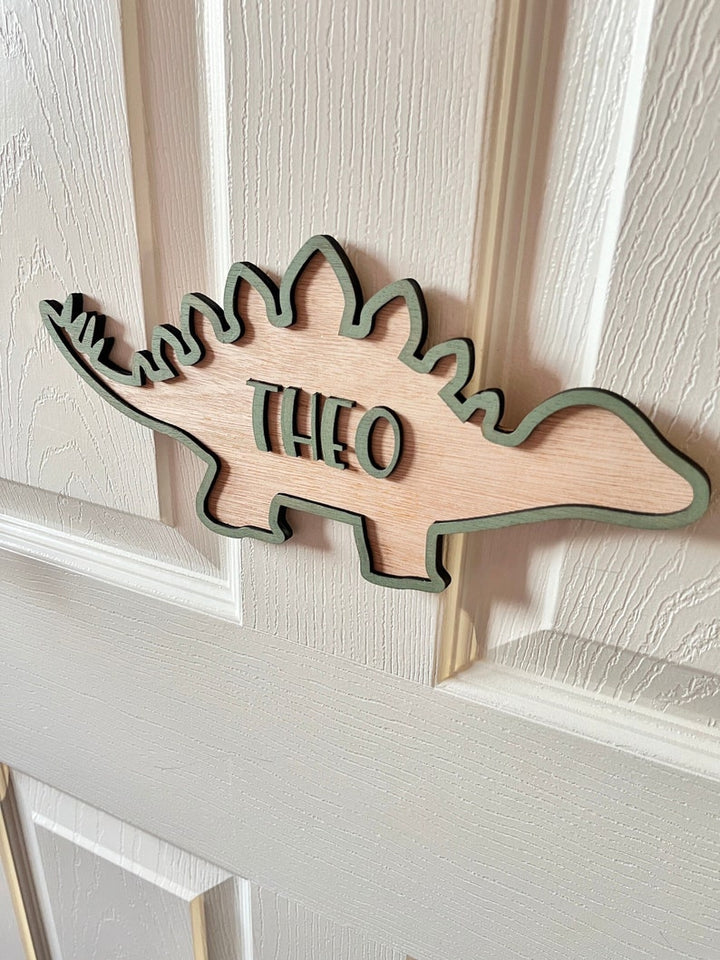 Personalised Dinosaur Door Plates - Kids Bedroom Name Plates