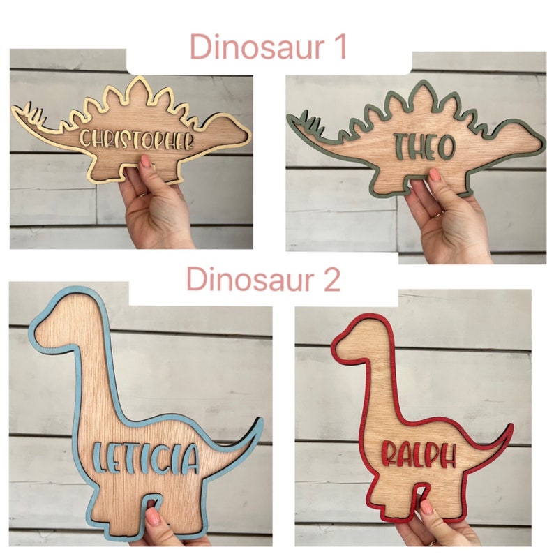 Personalised Dinosaur Door Plates - Kids Bedroom Name Plates