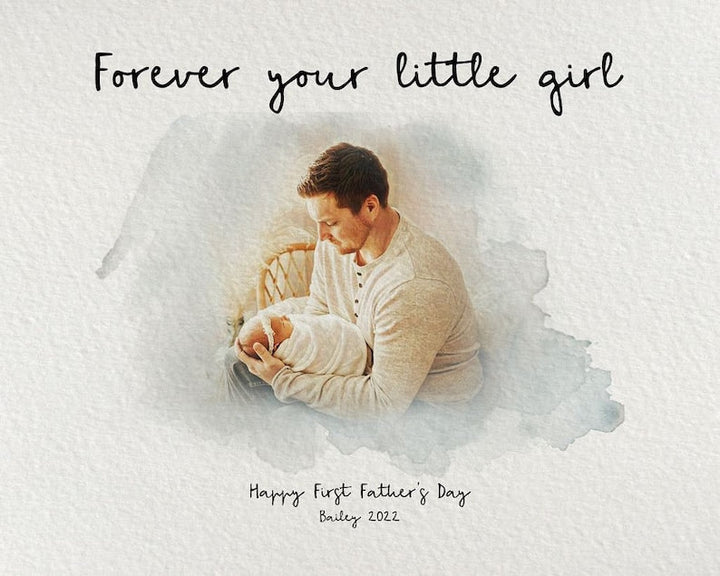 Customized Father's Day Photo Frame Gift from Wife And Daughter