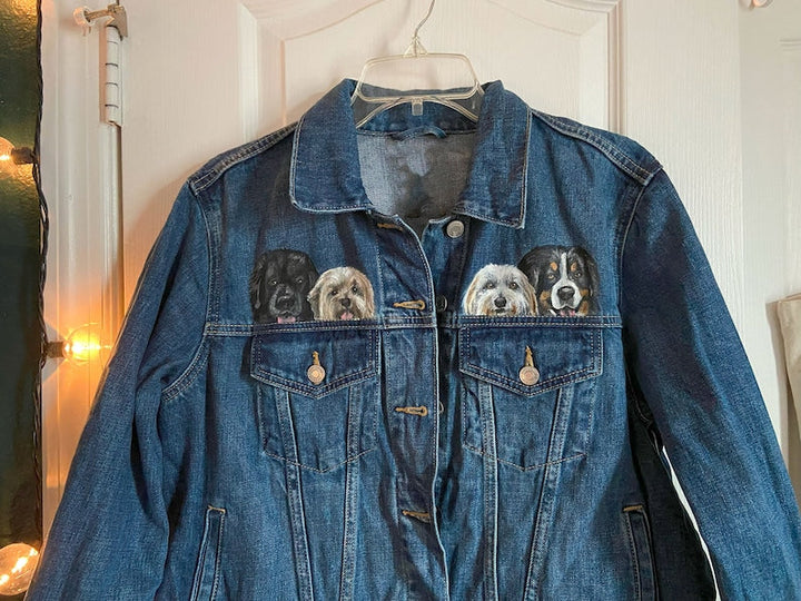 Custom Pet Portrait Denim Jacket
