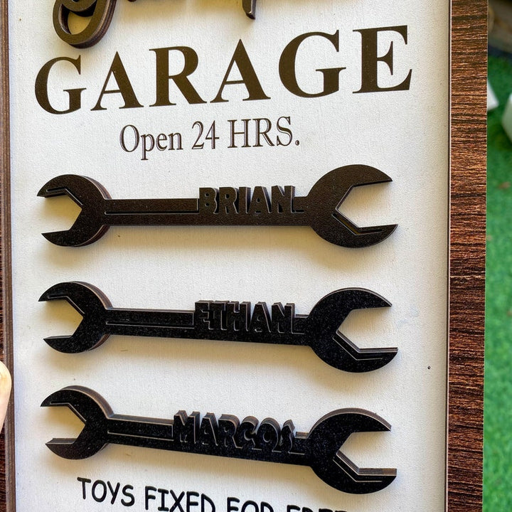 Custom Personalized Garage Wooden Sign - Father's Day Gift