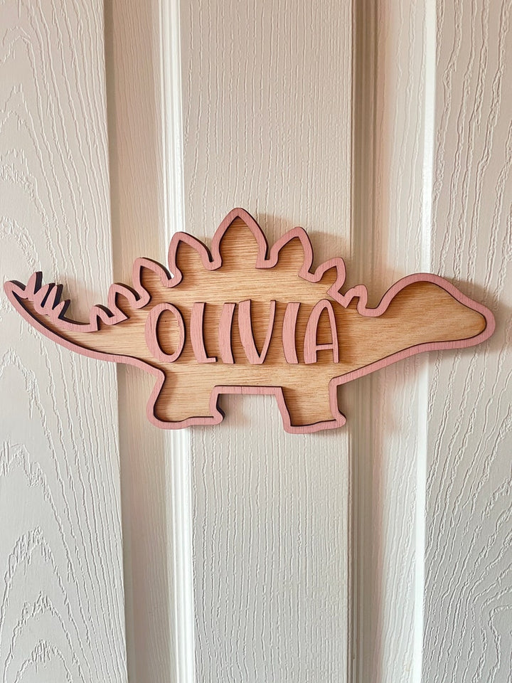 Personalised Dinosaur Door Plates - Kids Bedroom Name Plates