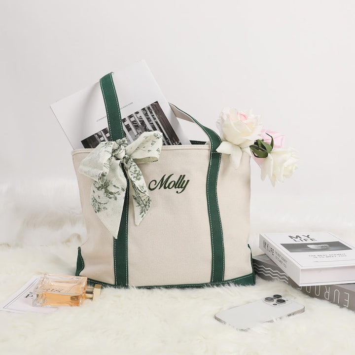 Custom Name Canvas Tote Bag