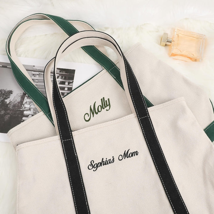 Custom Name Canvas Tote Bag