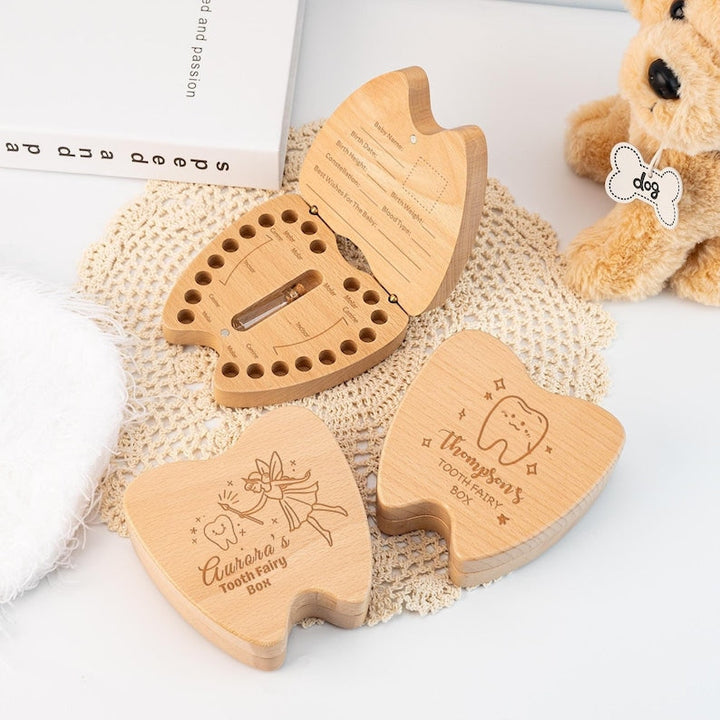 Personalized Wooden Tooth Fairy Box - Carve child's name