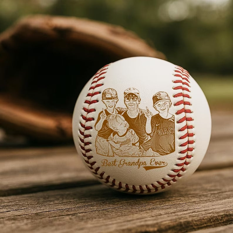 Personalized Father's Day Gift – Engrave Your Favorite Photo on Baseball Balls