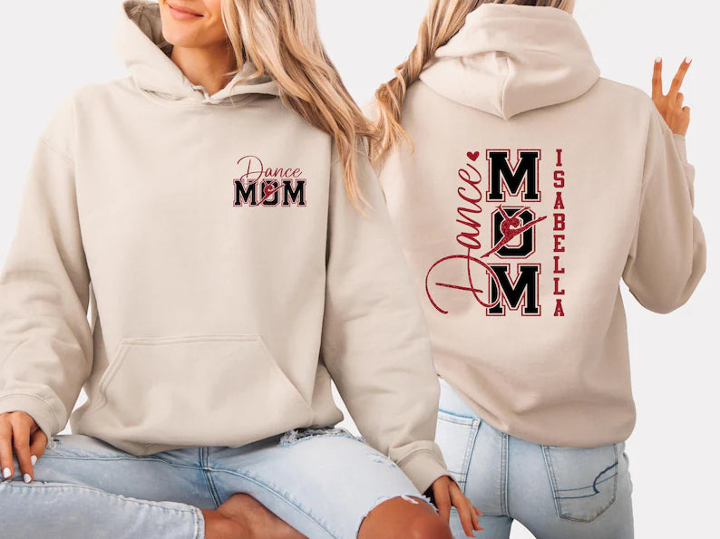 Personalized Dance Mom Glitter Sweatshirt with Dancer Name