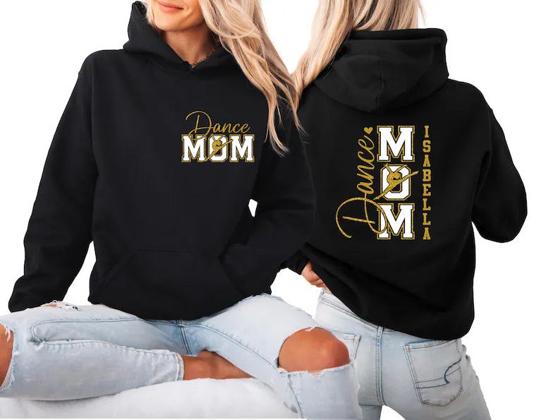 Personalized Dance Mom Glitter Sweatshirt with Dancer Name