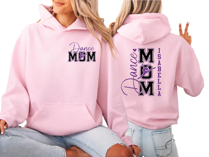 Personalized Dance Mom Glitter Sweatshirt with Dancer Name