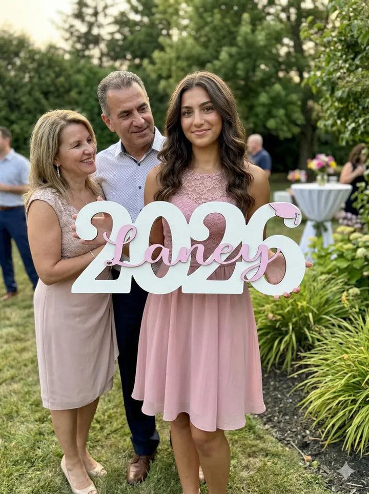 "Cap & Diploma" Personalized Graduation Nameplates – Celebrate the Class of 2026