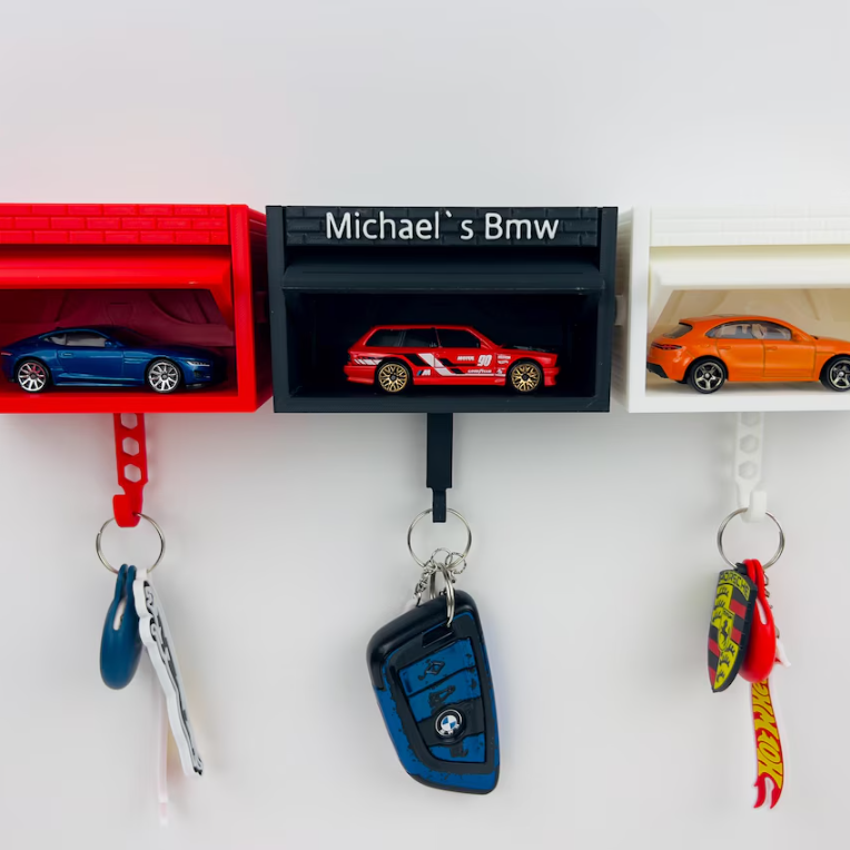 Customised Personalised Mini Garage Key Holder - Includes Car Model