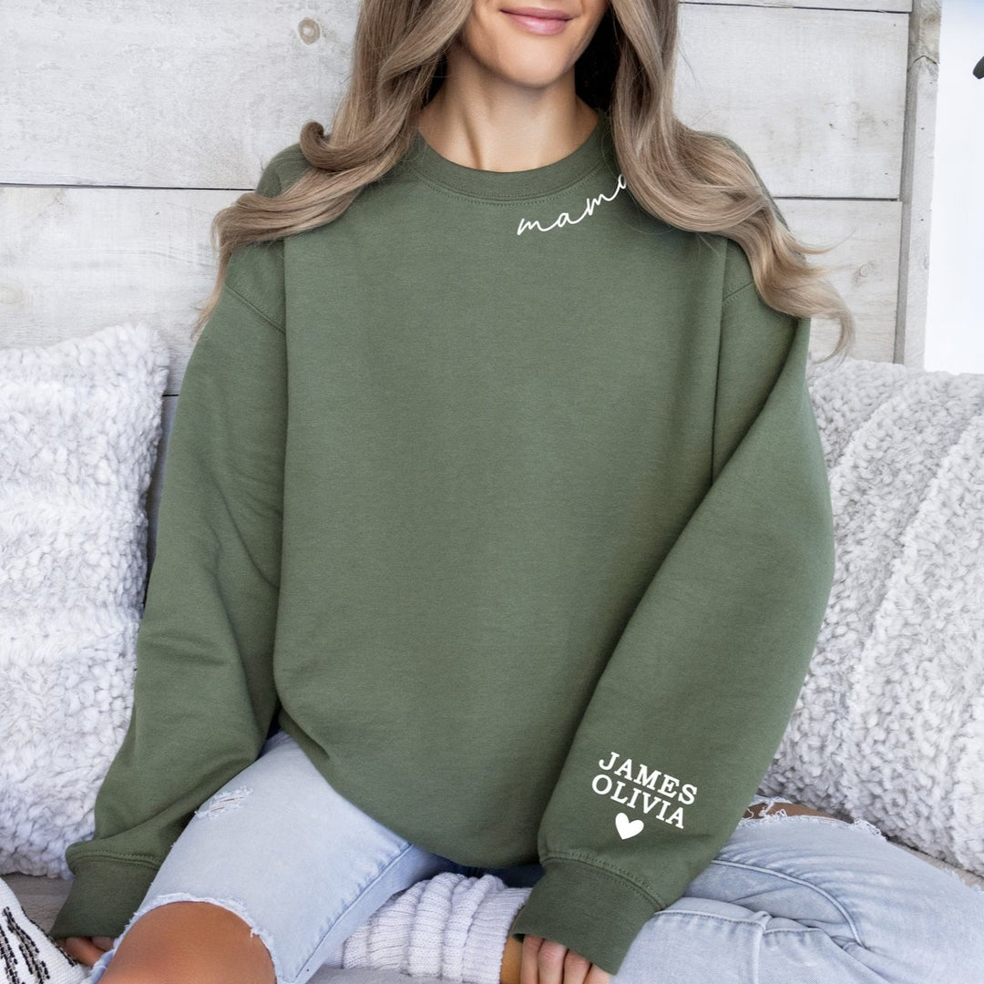 Personalized Mom Embroidered Sweatshirt Hoodie