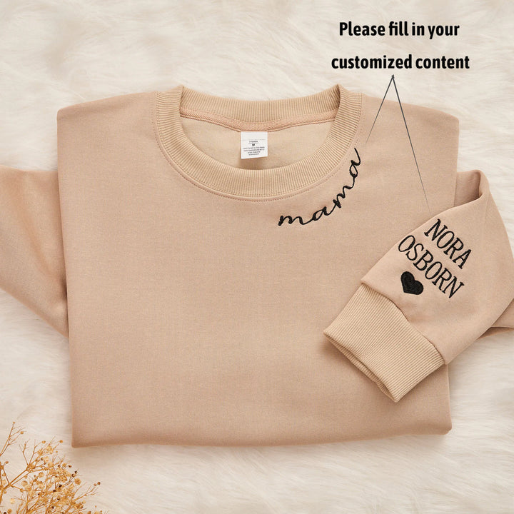 Personalized Mom Embroidered Tees&Sweatshirt