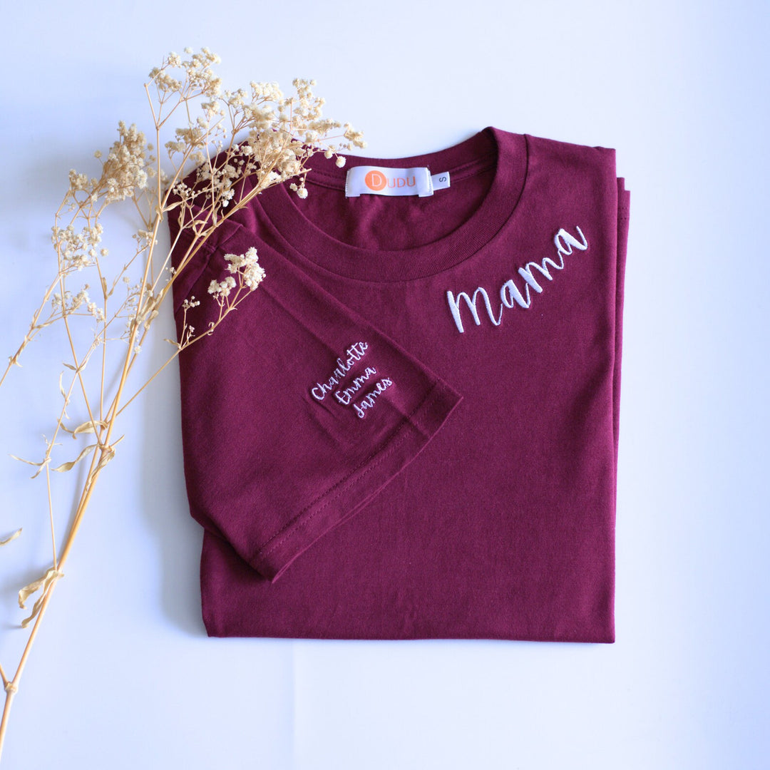 Personalized Mom Embroidered Tees&Sweatshirt